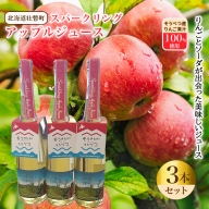 スパークリングアップルジュース3本セット　※そうべつ産りんご100%使用 SBTA014