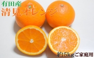 【濃厚】有田産清見オレンジ約5kg(M～3Lサイズおまかせ)ご家庭用　※2025年2月中旬～2025年3月中旬頃発送予定（お届け日指定不可）