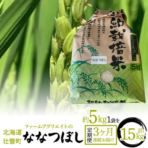 【新米】令和6年産米 ファームアグリエイトのななつぼし　約5kg×1袋を3ヶ月連続お届け SBTB002 1317982 - 北海道壮瞥町