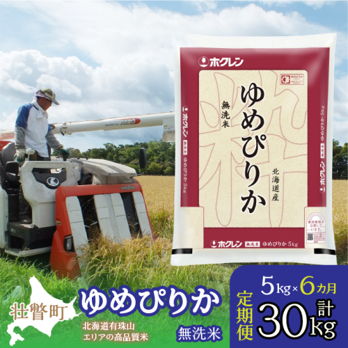 定期便 6ヵ月連続6回 北海道産 ゆめぴりか 無洗米 5kg  SBTD060 1317994 - 北海道壮瞥町