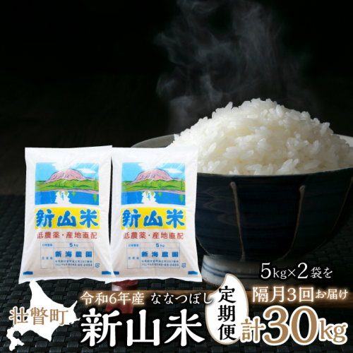 【令和6年産 新米】新山米(ななつぼし)5kg×2袋 10kg 隔月3回お届け SBTC002 1318025 - 北海道壮瞥町