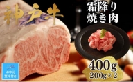 【お中元】【A4ランク以上】神戸牛霜降焼肉400g(200ｇ×2)