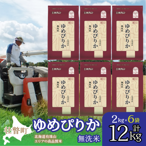 【新米】【令和7年産】（無洗米12kg）ホクレンゆめぴりか（無洗米2kg×6袋） SBTD056 1318423 - 北海道壮瞥町