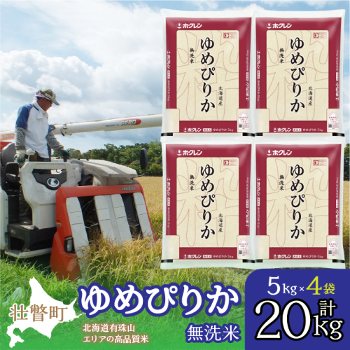 【令和6年産 新米予約 10月から発送】（無洗米20kg）ホクレンゆめぴりか（無洗米5kg×4袋） SBTD067 1318433 - 北海道壮瞥町