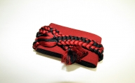 角帯 一見楽着 1本 ( 赤×黒 ) 帯 紐付き 和装 伝統織物 [013-009-RD]