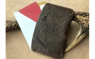 鹿革のカードケース -焦茶-（シンプル小さめ）革小物 レザー 定期入れ パスケース 免許証カバー[R00589]