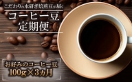 定期便 コーヒー 豆 水研ぎ 焙煎  1袋 100g × 3回 3ヶ月 連続 でお届け オリジナル ブレンド 珈琲 こだわり 自然焙煎 アイスコーヒー ホットコーヒー