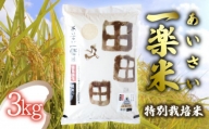 【特別栽培米・白米】 あいさい一楽米 3kg 令和5年度産 コシヒカリ 米 白米 精米