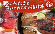 カツオのたたき２節 + サバとメジカ（宗田カツオ）の海鮮漬け丼 約100g×各２パック  タレ付き10点セット  鰹 タタキ 冷凍 刺身 海鮮丼 惣菜 寿司ネタ 宗田鰹 マルソウダ 高知【R00895】