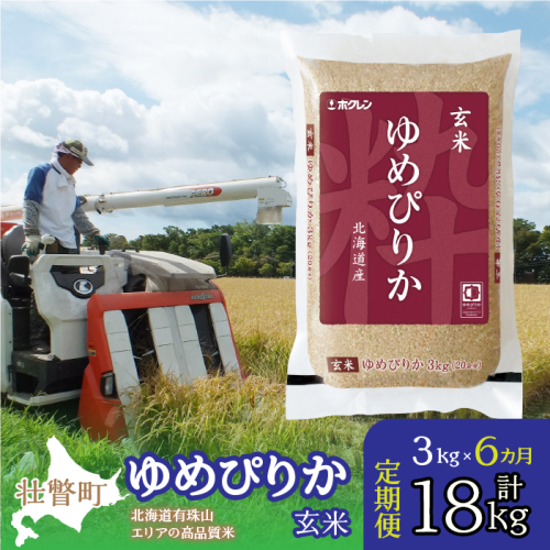 定期便 6ヵ月連続6回 北海道産 ゆめぴりか 玄米 3kg  SBTD071 1326267 - 北海道壮瞥町