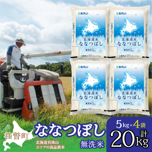 【令和6年産 新米】（無洗米20kg）ホクレン北海道ななつぼし（5kg×4袋） SBTD124 1326368 - 北海道壮瞥町