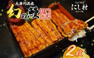 幻の鰻 大井川共水鰻蒲焼 2枚 ウナギ 鰻 国産 養殖 大井川 共水うなぎ ブランド 蒲焼き 熟練の技 冷凍 うなぎ割烹 にし村 お取り寄せ 贈り物 贈答用 プレゼント ご馳走 千葉県 松戸市