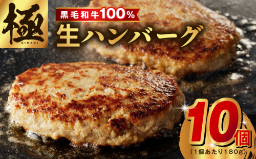 【黒毛牛肉100%】極み ハンバーグ 1.8kg（180g×10個）簡単調理 焼くだけ 180g 生ハンバーグ 訳あり サイズ不揃い 099H2762 1328752 - 大阪府泉佐野市