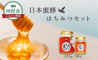 日本蜜蜂はちみつセット 220g 80g 蜂蜜 ハチミツ 健康 アレンジ レシピ 国産 効能 美容 栄養 福島県 田村市 MUQU