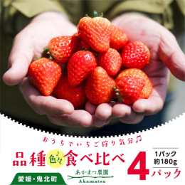 自然豊かな愛媛県鬼北町で、県内品種の「紅い雫」と「レッドパール」、大粒で香りの良い「紅ほっぺ」と甘みが強く酸味はおだやかな「かおり野」を主に栽培しています。 安心・安全で、環境に配慮した栽培に取り組み