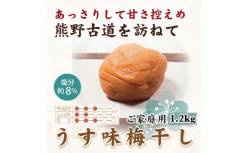 紀州南高梅 うす味梅 1.2kg ご家庭用【US17】【uts023】 1334202 - 和歌山県由良町