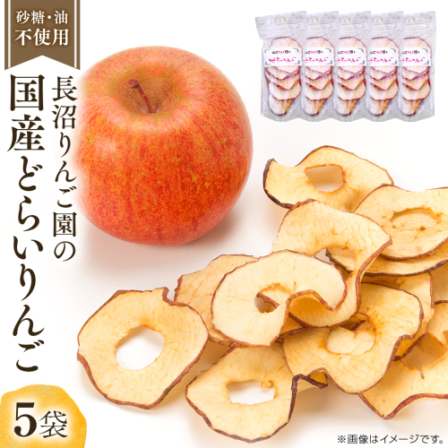 長沼りんご園 の どらいりんご 5袋 【 2025年9月より発送開始～ 】 砂糖不使用 オイル不使用 皮ごとカット ドライフルーツ 乾燥りんご 果物 りんご 国産 アップル リンゴ ドライアップル 自然派おやつ ヨーグルトに プチギフト 1335257 - 茨城県牛久市