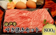 神戸牛 すき焼きセット 800g（赤身スライス200g×2P、切り落とし200g×2P） 67-02