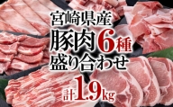 宮崎県産豚肉6種1.9kg盛り合わせ＜1-38＞焼肉 とんかつ しゃぶしゃぶ スライス 小間切れ 食べ比べ
