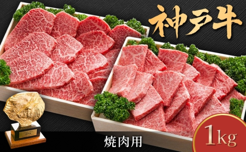 神戸牛 焼き肉用 セット 詰め合わせ 1kg 肩ロース ロース 肩肉 もも肉 牛肉 肉 1339427 - 兵庫県加西市