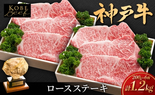 神戸ビーフ KSST6 ロースステーキ 1200g 神戸牛 焼肉 太田家 冷凍 肉 牛肉 1339428 - 兵庫県加西市