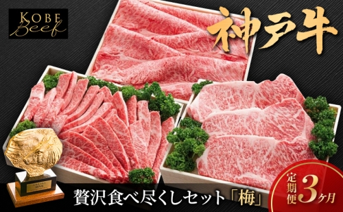 神戸ビーフ KS-「梅」 定期便「梅」コース 神戸牛 焼肉 太田家 冷凍 肉 牛肉 食べ比べ 1339435 - 兵庫県加西市