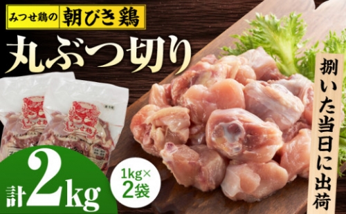 ＜新鮮！産地直送＞みつせ鶏の朝びき鶏 丸ぶつ切り 計2kg（1kg×2袋） 吉野ヶ里町/ヨコオフーズ [FAE178] 1340655 - 佐賀県吉野ヶ里町