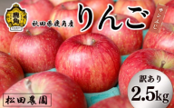 [先行予約][訳あり]りんご「サンふじ」家庭用 小玉 2.5kg[松田農園]●2026年1月15日発送開始 農家直送 産地直送 こだわり りんご リンゴ 林檎 ふじ フジ 果物 くだもの フルーツ 秋田県 秋田 あきた 鹿角市 鹿角 かづの 2.5KG 2.5kg