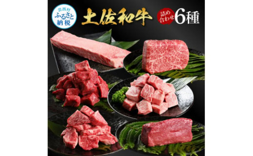 土佐和牛詰め合わせ6種（合計1.5kg）1.5キロ 赤身ブロック サイコロステーキ ロース カルビ ヒレ ブロック肉 特選 赤身 牛 牛肉 和牛 国産 天下味 エイジング工法 熟成肉 1345753 - 高知県芸西村