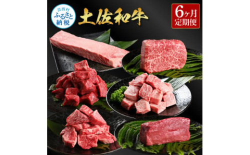 ＜6ヶ月定期便＞ 土佐和牛詰め合わせ6種（合計1.5kg）1.5キロ 赤身ブロック サイコロステーキ ロース カルビ ヒレ ブロック肉 特選 赤身 牛 牛肉 和牛 国産 エイジング工法 熟成肉 1345762 - 高知県芸西村
