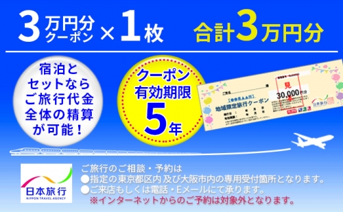 日本旅行　堺市地域限定旅行クーポン【30,000円分】