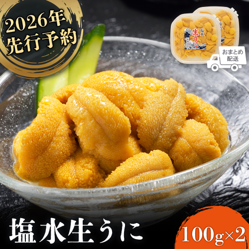 《2026年先行予約！》北海道産 塩水ウニ 200g  (100g×2パック） 【6月上旬から8月中旬発送予定】【0211802】 1348193 - 北海道羽幌町