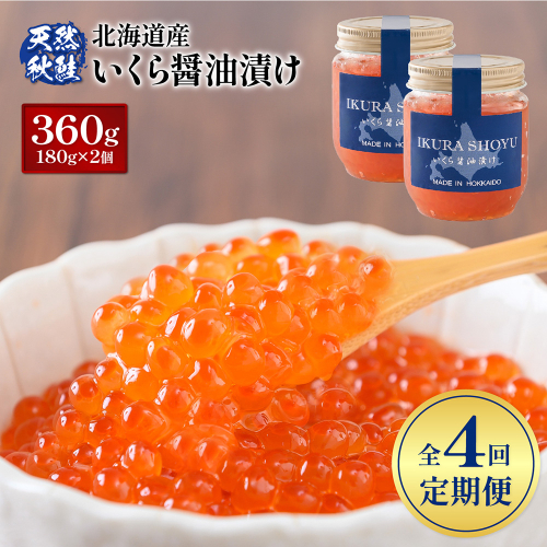 【定期便：全4回】《12月21日までのご入金で1回目年内発送！》北海道産いくら醤油漬け360g(180g×2)【0213003】 1348196 - 北海道羽幌町