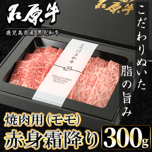 石原牛 赤身霜降りモモ 焼肉用(300g) 黒毛和牛 国産 九州産 鹿児島県産 牛肉 ブランド牛 焼肉 BBQ 和牛 霜降り 赤身 健康志向 冷凍 贅沢 贅沢な一品 贈答用 ギフト用 【株式会社石原PRO】akn083-06 1348545 - 鹿児島県阿久根市