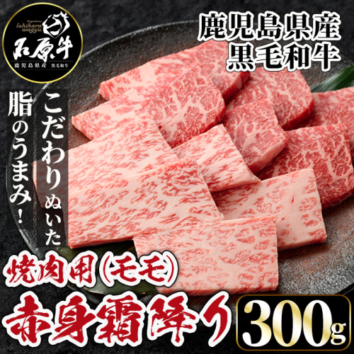 石原牛 赤身霜降りモモ 焼肉用(300g)  黒毛和牛 国産 九州産 鹿児島県産 牛肉 ブランド牛 焼肉 BBQ ヘルシー 和牛 赤身 モモ肉 健康志向 冷凍 【株式会社石原PRO】a-24-45-z 1348545 - 鹿児島県阿久根市