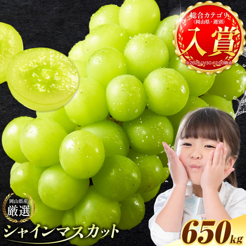 シャインマスカット ご家庭用 1房 (約650g) ≪2026年9月上旬-11月上旬頃に出荷≫ 訳あり シャイン マスカット 岡山
 1349036 - 岡山県浅口市
