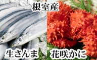 G-36002 【北海道根室産】花咲かに300g前後～450g前後×1尾、生さんま5尾×1P