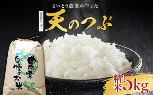 2025年産米 さいとう農園が作った天のつぶ 精米5kg 白米 【先行予約】2025年10月中旬から順次発送 ご飯 ごはん ライス 伊達市 F20C-914 1350881 - 福島県伊達市