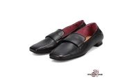 100周年マドラス 婦人靴 超ソフトタッチで軽量のスクエアモカシューズ [MAL0041](サイズ：22.5cm、カラー：ブラック)