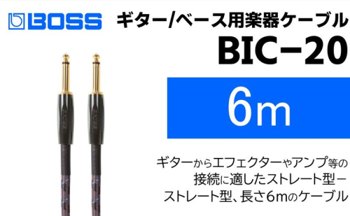 【BOSS純正】楽器ケーブル 6m/BIC-20【配送不可：離島】  1353549 - 静岡県浜松市