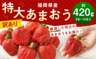 【訳あり】特大 あまおう 9玉～15玉入 約420g【2025年1月上旬から3月下旬発送予定】 福岡県産 いちご 苺 果物 フルーツ お取り寄せ