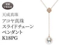 テリ・巻きともに優れたアコヤ真珠のペンダントです。モチーフ部分と留め具部分がスライド式アジャスターとなっており、お洋服やその日の気分に合わせて長さ調整が可能です。Pt、K18、K18PGの3色展開です