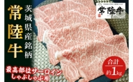 GD-2　茨城県産銘柄和牛【常陸牛】最高級部位　サーロイン　しゃぶしゃぶ用　約1kg