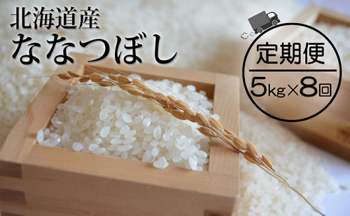 8ヵ月 定期便 仁木町「ななつぼし」5kg お米 米 ごはん 精米 白米 国産 北海道 こめ コメ 8回[峠のふもと　紅果園] 135608 - 北海道仁木町