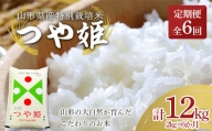 【定期便6回】 山形県産特別栽培米 つや姫 2kg（精米）×6か月 計12kg F2Y-3896