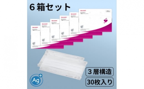 SH-21 シャープ製不織布マスク 抗菌タイプ ふつうサイズ プリーツ型 30枚入 6箱 【MA-R230】 備えてうれしいマスク6ヶ月分  1359122 - 三重県多気町