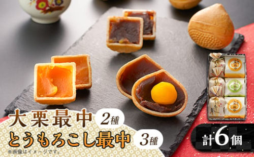 秋留の大栗最中　秋川のとうもろこし最中　詰め合わせ(6個入)＜お茶ぞっぺの中島屋(あきる野の匠)＞【1509243】 1359601 - 東京都あきる野市