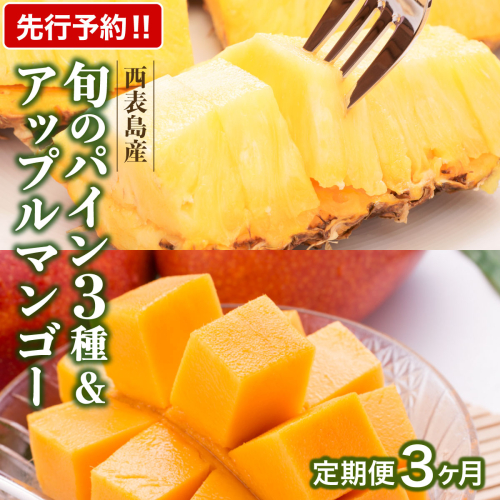 定期便3ヶ月4回 熟鮮スナックパイン 熟鮮ピーチパイン 熟鮮サンドルチェ(R) 3種の旬のパインと アップルマンゴーセット 2026年 先行予約 産地直送 沖縄 西表島 1360383 - 沖縄県竹富町