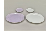 Emmaパープル・白磁20ｃｍ皿＋10ｃｍ小皿セット H1167