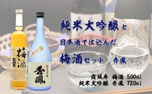 純米大吟醸と日本酒で仕込んだ梅酒セット 秀鳳 FZ20-051 136267 - 山形県山形市
